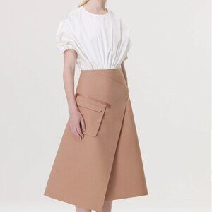 COS Camel Asymmetrical Midi Skirt